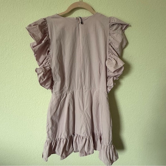 Nasty Gal Mini Dress Pink Ruffled Hem and sleeve size 8 - Picture 7 of 14